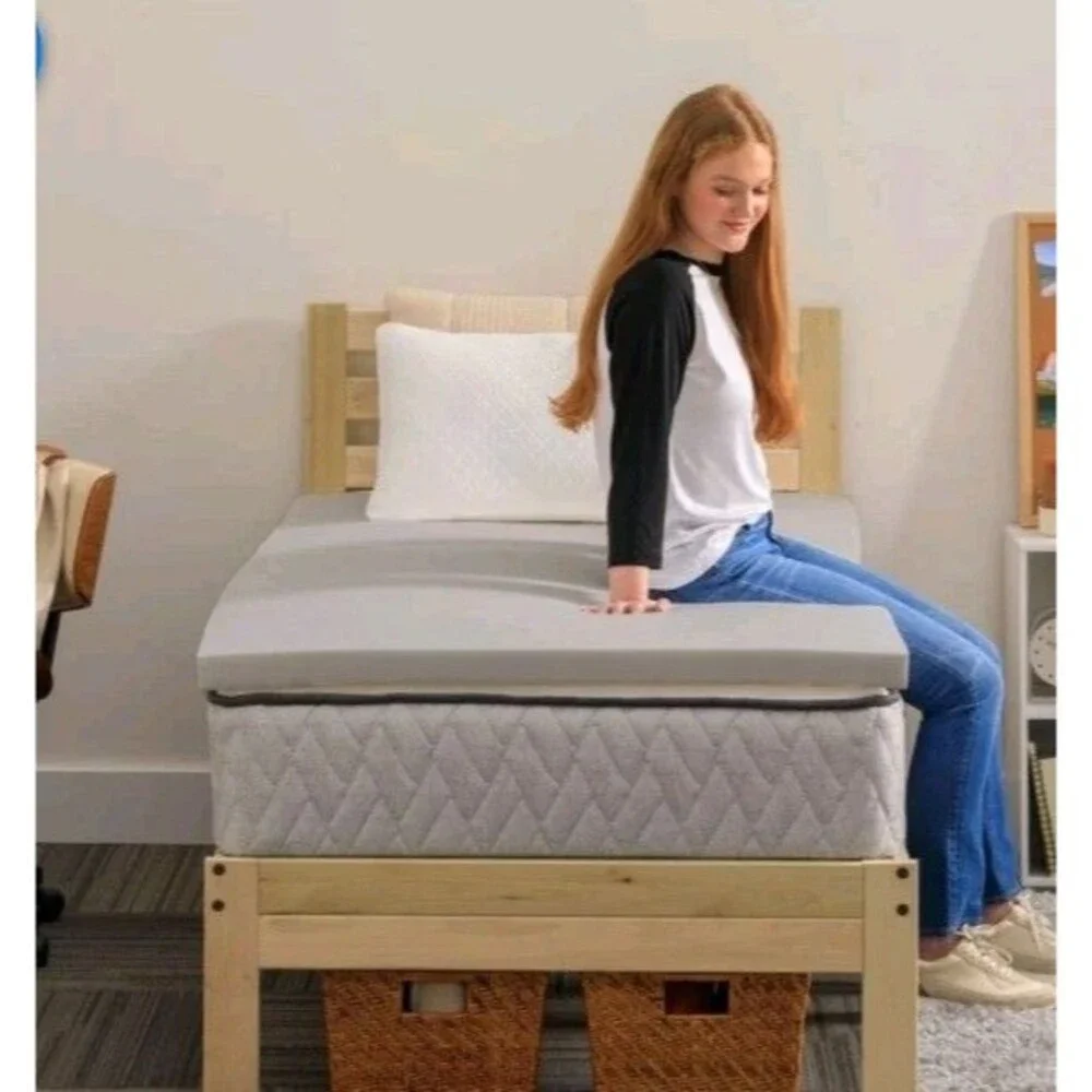 Sealy Twin XL Charcoal Infused Memory Foam Dorm Sleep Bundle, 3-Piece Set New